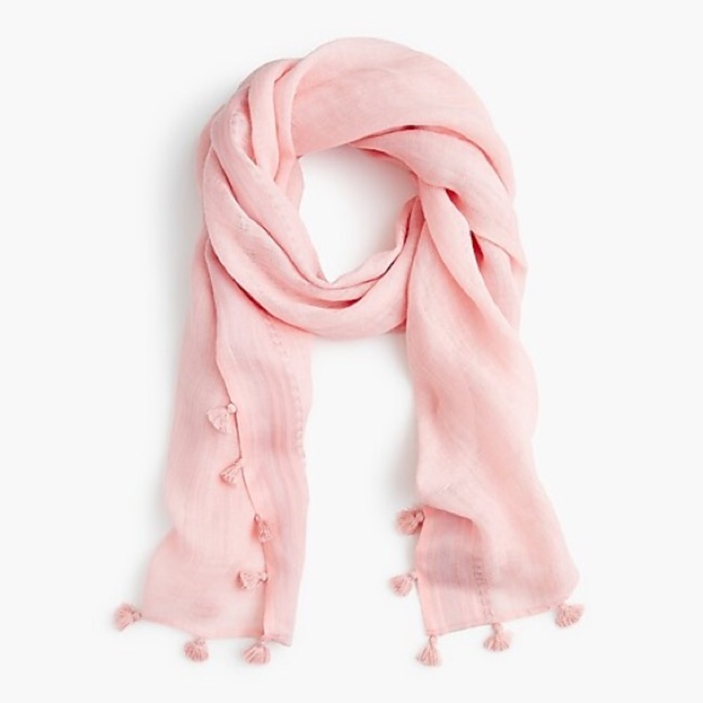 J. Crew lightweight Pom-Pom scarf